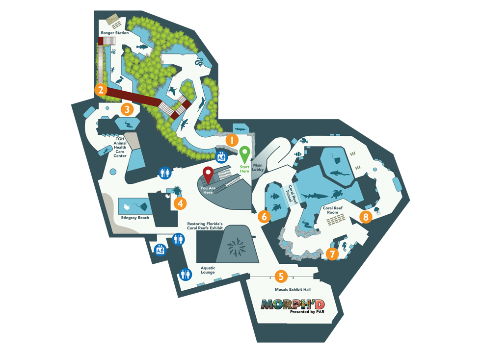 The Florida Aquarium 2nd floor map